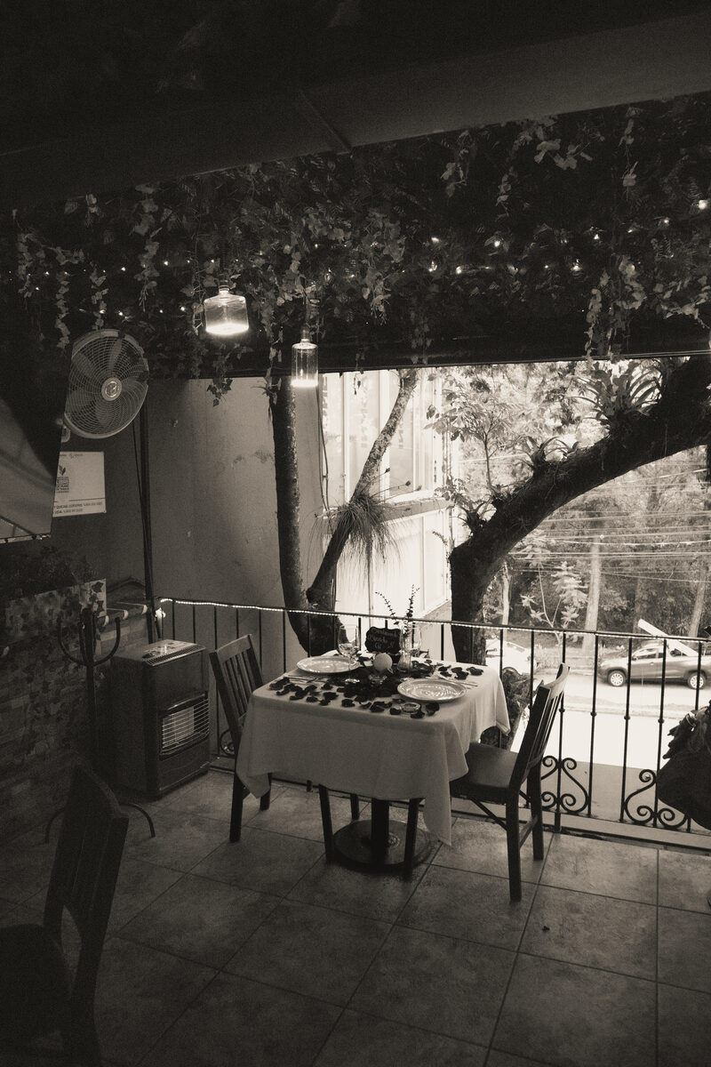 Cena romántica en la terraza
